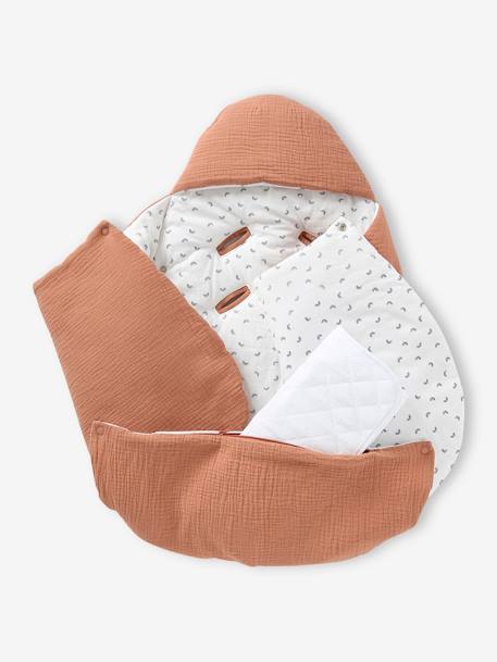 Transformable Baby Nest in Cotton Gauze cappuccino+ecru+printed beige+Sage+terracotta 