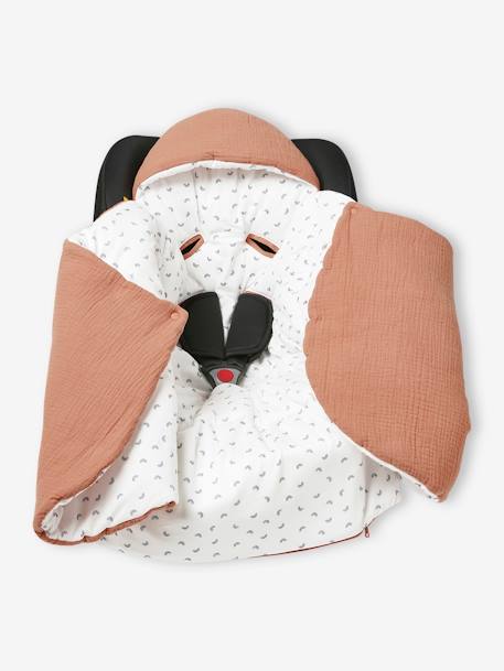 Transformable Baby Nest in Cotton Gauze cappuccino+ecru+printed beige+Sage+terracotta 