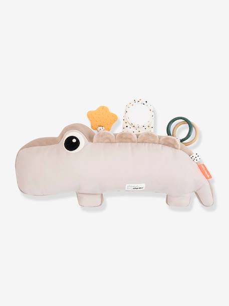 Croco Activity Soft Toy, DONE BY DEER beige+GREEN DARK SOLID WITH DESIGN 
