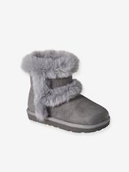 Shoes-Girls Footwear-Water-Repellent Furry Boots with Zip for Girls