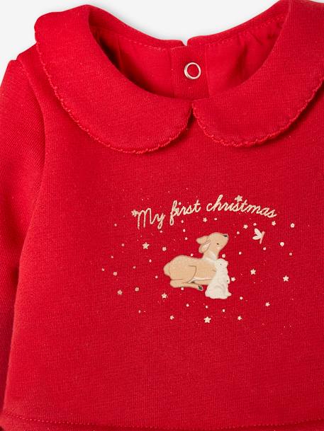 Christmas Combo: Dress, Headband & Tights for Babies red 