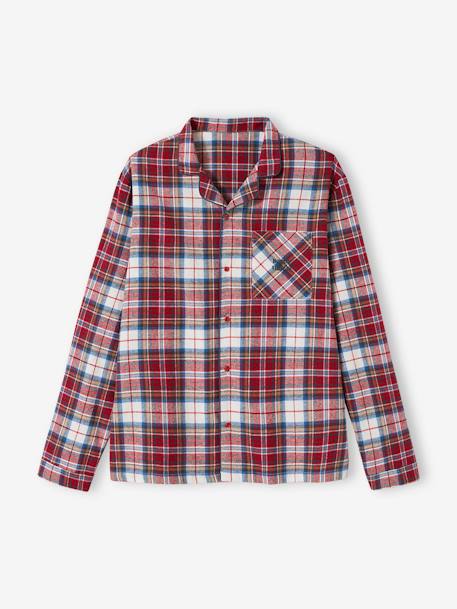 Flannel Pyjamas for Adults, 'Happy Family' Capsule Collection chequered red 