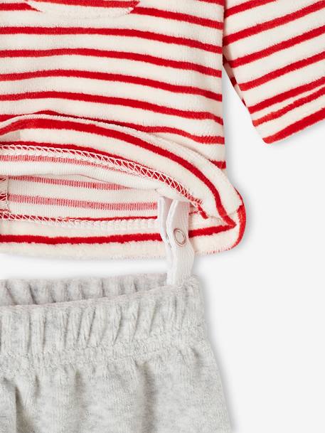 Christmas Velour Pyjamas for Babies marl grey 
