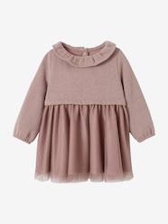 Baby-2-in-1 Occasion Dress in Iridescent Fleece & Tulle for Baby Girls