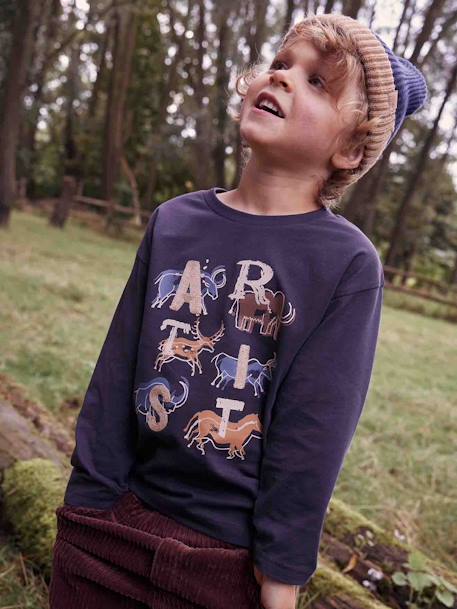 Prehistoric Artist Top with Embroidered Details for Boys anthracite 