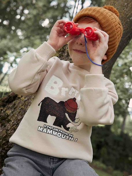 Sweatshirt with Mammoth & Bouclé Knit Details, for Boys beige 