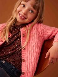Girls-Cardigans, Jumpers & Sweatshirts-Cardigans-Loose-Fitting Soft Knit Cardigan for Girls