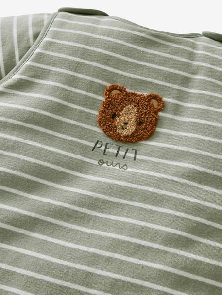Baby Sleep Bag, Long Sleeves, Forest Buddy striped green 