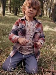 Boys-Shirts-Chequered Flannel Shirt with Sherpa Lining for boys