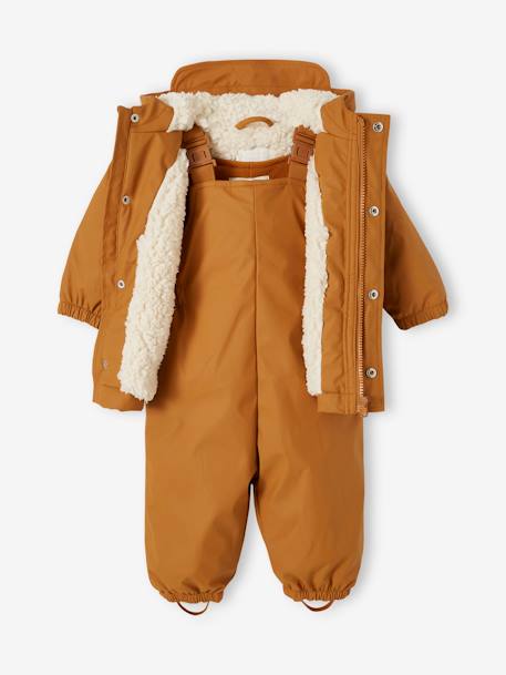 Waterproof Coat & Trousers for Babies caramel 