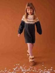Girls-Jacquard Knit Dress for Girls
