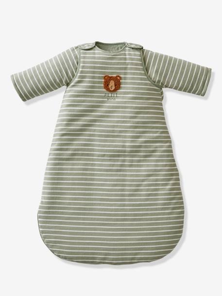 Baby Sleep Bag, Long Sleeves, Forest Buddy striped green 