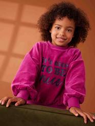 Girls-Cardigans, Jumpers & Sweatshirts-Sweatshirts & Hoodies-Velour Sweatshirt for Girls