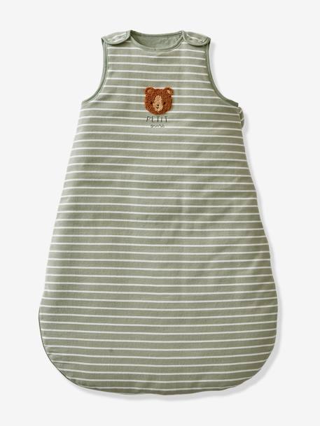 Baby Sleep Bag, Long Sleeves, Forest Buddy striped green 