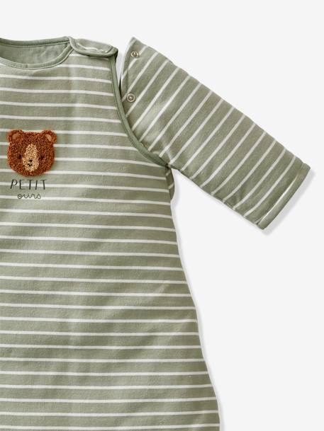 Baby Sleep Bag, Long Sleeves, Forest Buddy striped green 