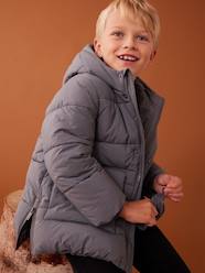 Padded Coat with Hood & Sherpa Lining for Boys