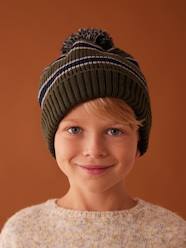 Boys-Accessories-Winter Hats, Scarves & Gloves-Brioche Stitch Beanie + Snood + Gloves or Mittens Set for Boys