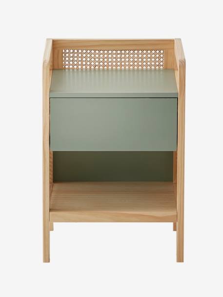 Straw Bedside Table, Poetry green 