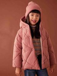 Girls-Coats & Jackets-Padded Jackets-Padded Coat with Hood & Sherpa Lining for Girls