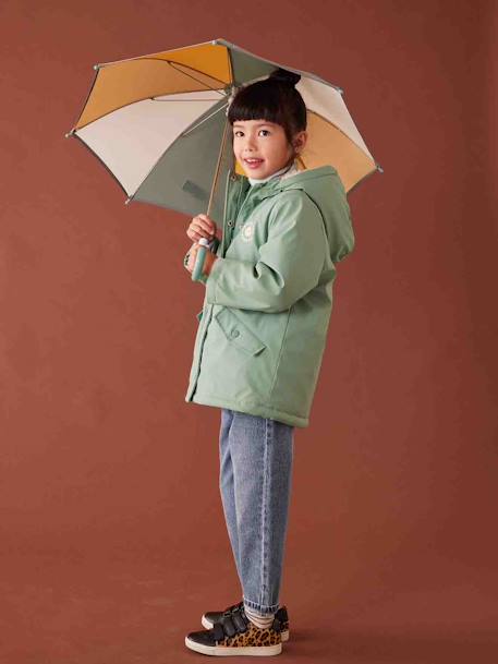 Raincoat with Sherpa Lining for Girls lichen+pale pink 