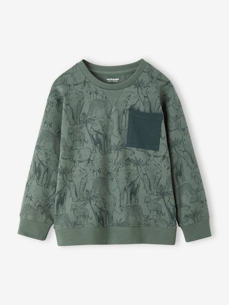 Printed Sweatshirt-Style Top for Boys ochre+printed green 