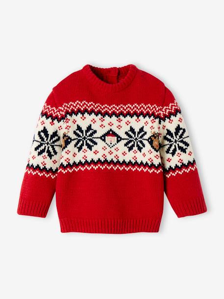 Christmas Special Jacquard Knit Jumper for Babies, Family Capsule Collection fir green+red 