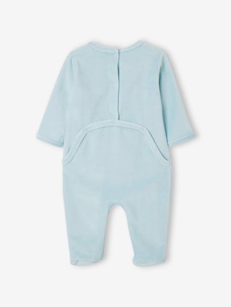 Pack of 2 Velour Sleepsuits for Babies, BASICS night blue 