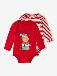 Baby-Bodysuits & Sleepsuits-Pack of 2 Christmas Special Bodysuits for Babies