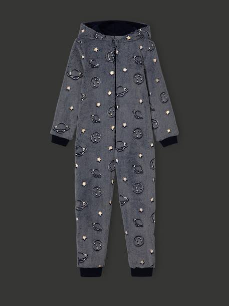 Space Glow-In-The-Dark Onesie Pyjamas, for Boys navy blue 