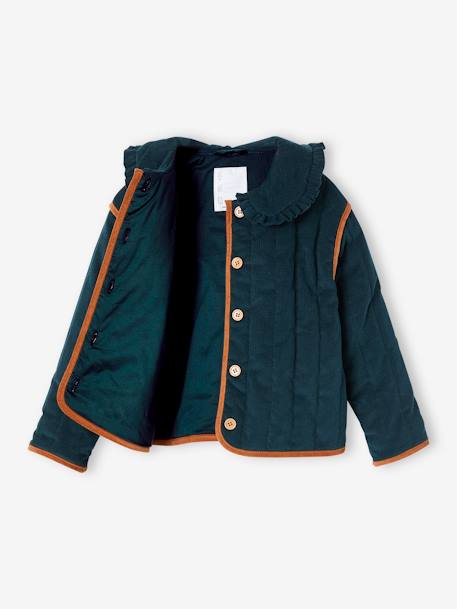 Quilted Corduroy Jacket for Girls fir green 