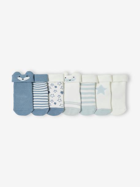Pack of 7 pairs of 'Stars & Fox' Socks for Babies blue 