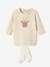 Christmas Special Ensemble: Knitted Dress with Reindeer Motif + Tights for Babies ecru 