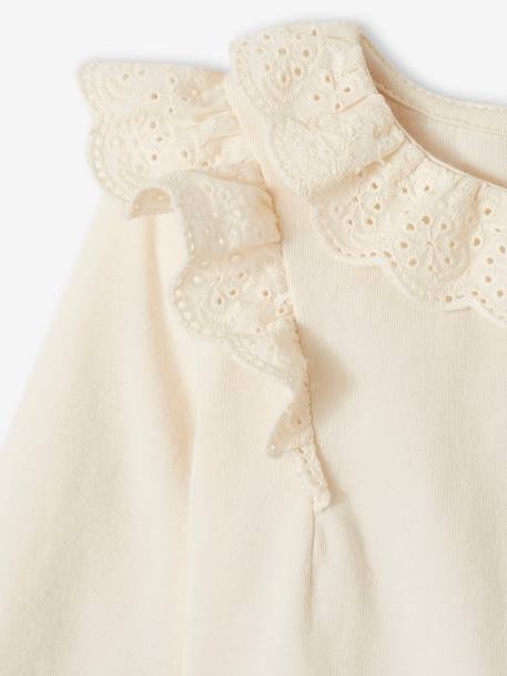 Top with Broderie Anglaise Collar & Tulle Skirt for Baby Girls ecru 