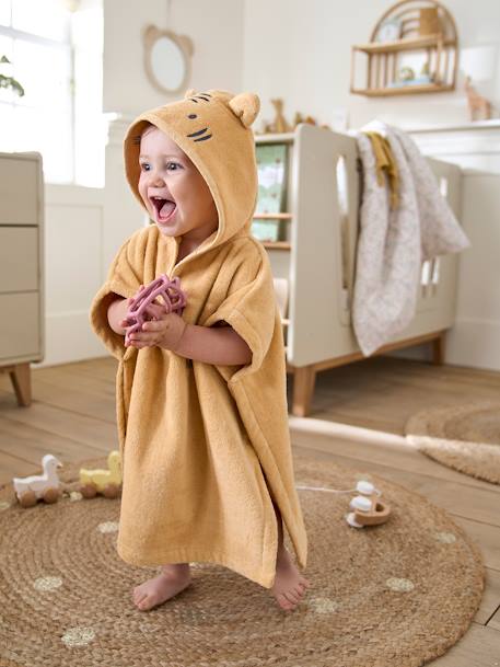 Bathing Poncho for Babies, Animal apricot+ochre 
