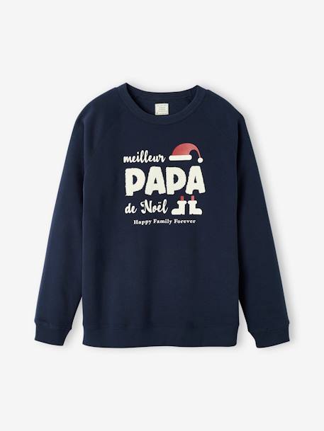 Christmas Sweatshirt for Men, 'Happy Family Forever' Capsule Collection navy blue 