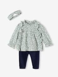 Baby-Outfits-3-Piece Ensemble: Blouse + Leggings + Headband for Babies + "Love" Bracelet for Mums