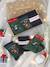 Gift Box with 3 Pairs of Christmas Socks for Boys fir green 