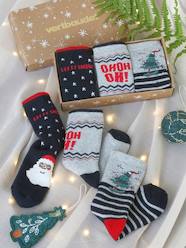 Boys-Underwear-Socks-Gift Box with 3 Pairs of Christmas Socks for Boys