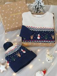 Boys-Cardigans, Jumpers & Sweatshirts-Christmas Gift Box - Jacquard Knit Jumper & Pompom Beanie for Boys