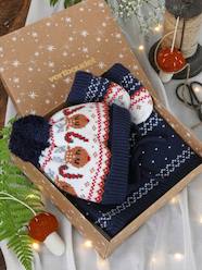 Baby-Accessories-Other Accessories-Christmas Gift Box: Reindeer Beanie + Snood + Mittens Set for Baby Boys