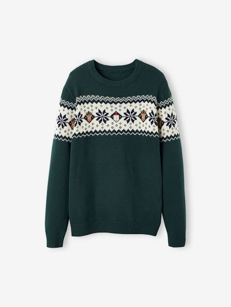 Christmas Jacquard Jumper for Adults, Family Capsule Collection fir green+red 