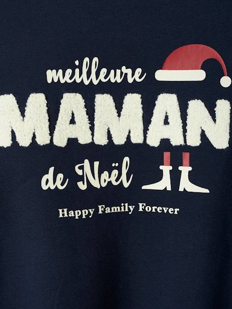 Christmas Sweatshirt for Women, 'Happy Family Forever' Capsule Collection navy blue 