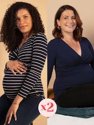 Pack of 2 Eco-Responsible Maternity Tops, Fiona LS ENVIE DE FRAISE