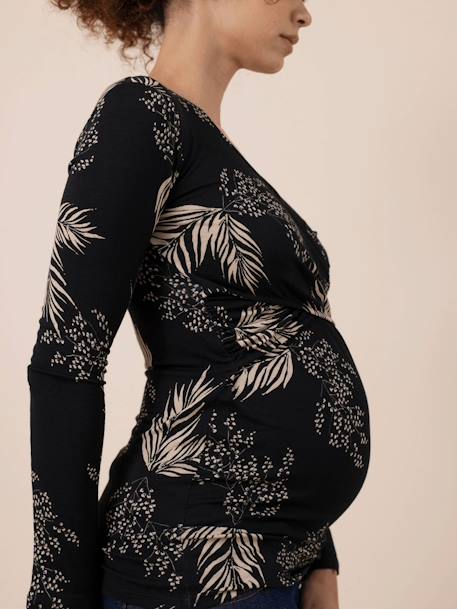 Top for Maternity, Fiona Ls by ENVIE DE FRAISE printed black 