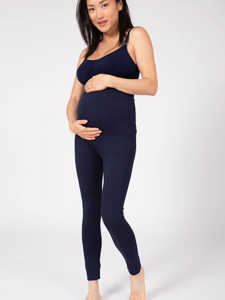 High Waist Leggings for Maternity, Eco-Friendly black+navy blue 