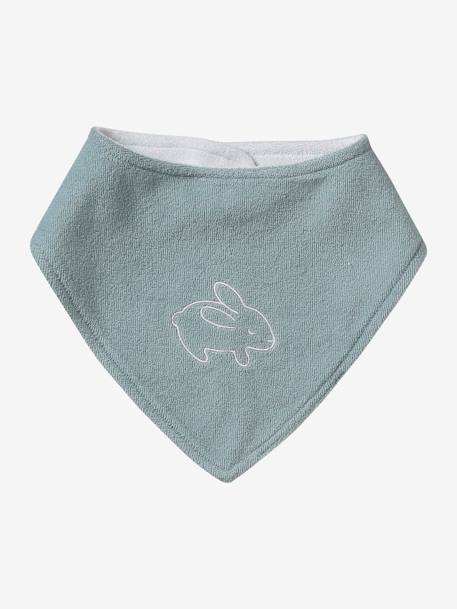 Set of 3 Bandana Bibs in Towelling grey blue+set pink 