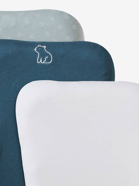 Set of 3 Changing Mattress Covers grey blue+set pink 