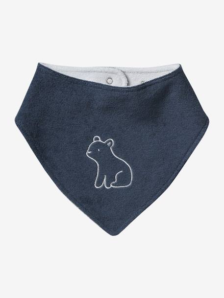 Set of 3 Bandana Bibs in Towelling grey blue+set pink 