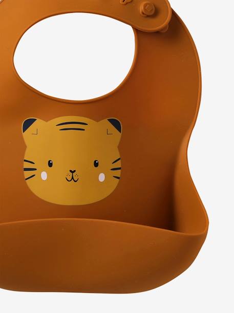 Set of 2 Silicone Bibs brown 