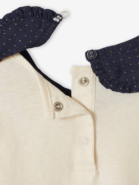 Top with 2 Removable Collars for Babies ecru 